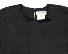 Yves Saint Laurent Vintage Pleated Top in Black Silk, UK10