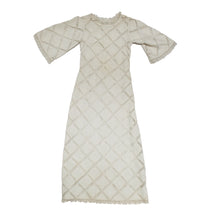 Mexicana Vintage Maxi Dress in Ivory Cotton and Lace, UK10