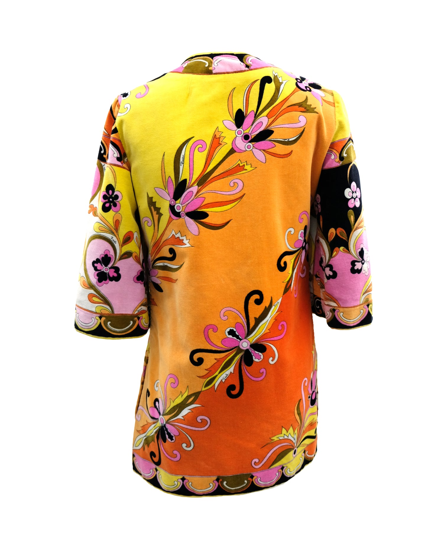 Emilio Pucci Vintage Psychedelic Velvet Tunic, UK8