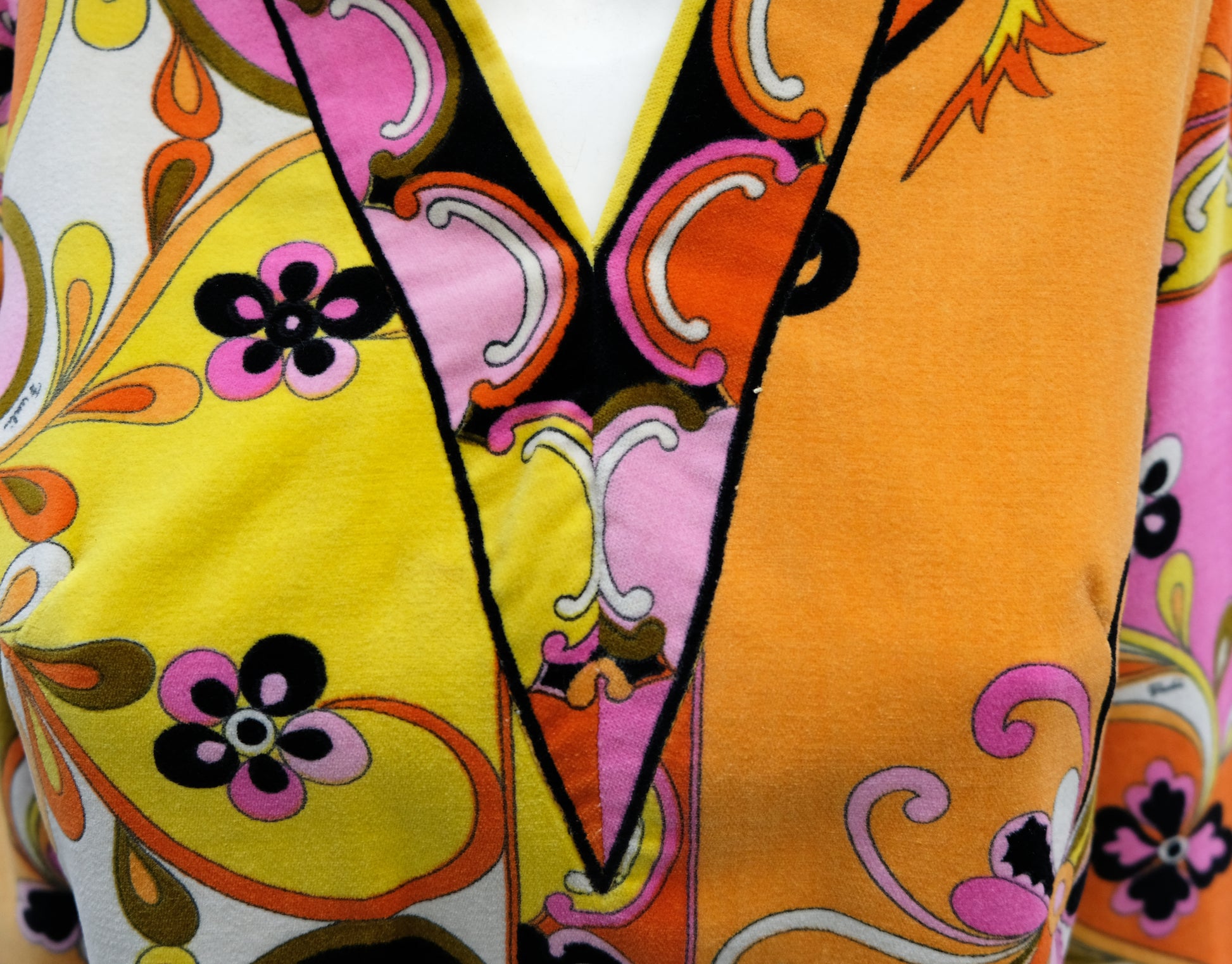 Emilio Pucci Vintage Psychedelic Velvet Tunic, UK8