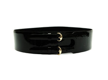 Gucci Vintage Patent Leather Belt with Double Buckle