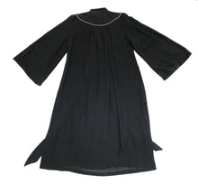 Ossie Clark 1970s Vintage Embroidered Black Muslin Dress, UK10