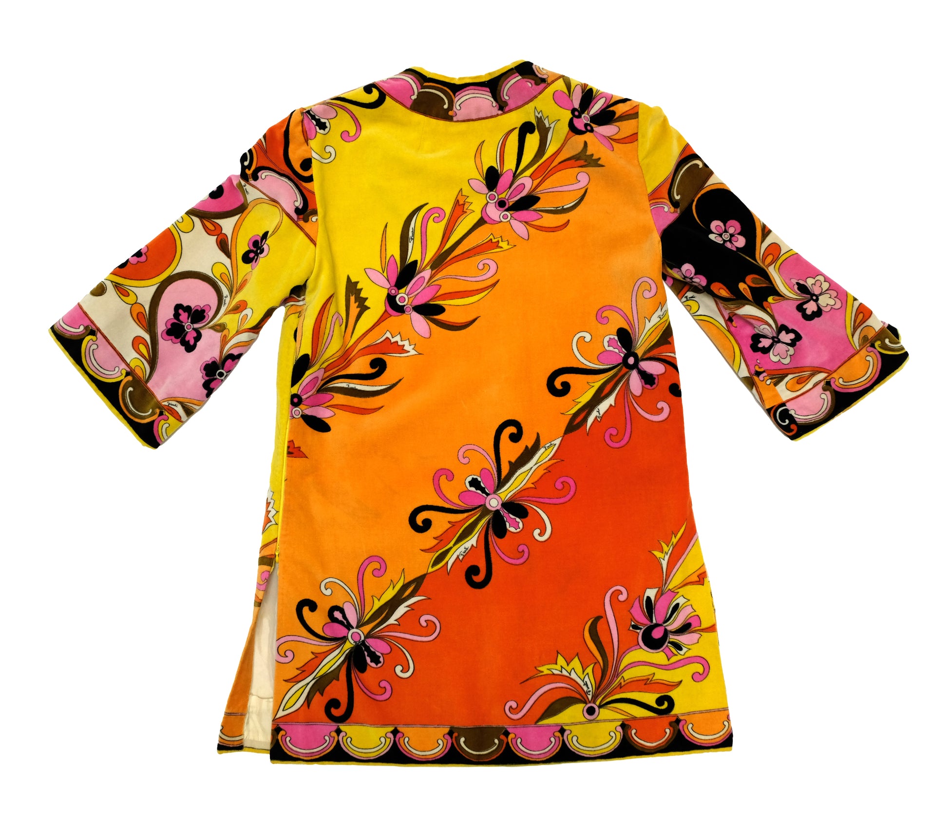 Emilio Pucci Vintage Psychedelic Velvet Tunic, UK8