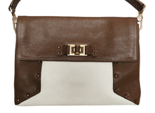 Anya Hindmarch Coffee and Cream Leather Shoulder Bag,  M