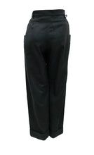 Chloe Vintage High Waisted Wide Leg Trousers in Black Wool, UK8-10