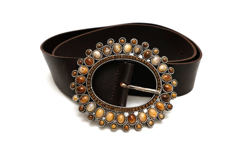 Joseph Vintage Brown Leather belt With Fancy Buckle