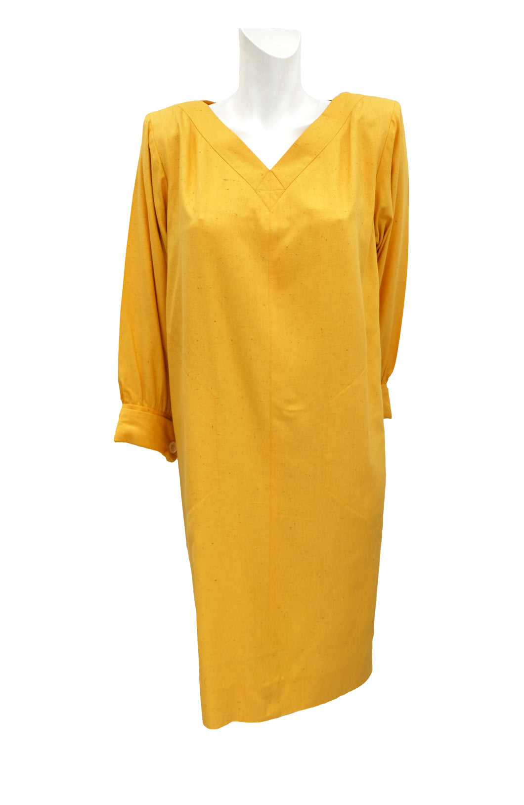 Yves Saint Laurent Vintage Summer Dress in Yellow Raw Silk, UK10