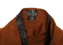Hermès Vintage Cape in Brown Cashmere with Leather Trim, O/S