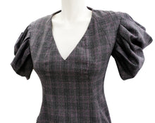 Alexander McQueen Prince of Wales Check Dress with Puffed Sleeves, UK10