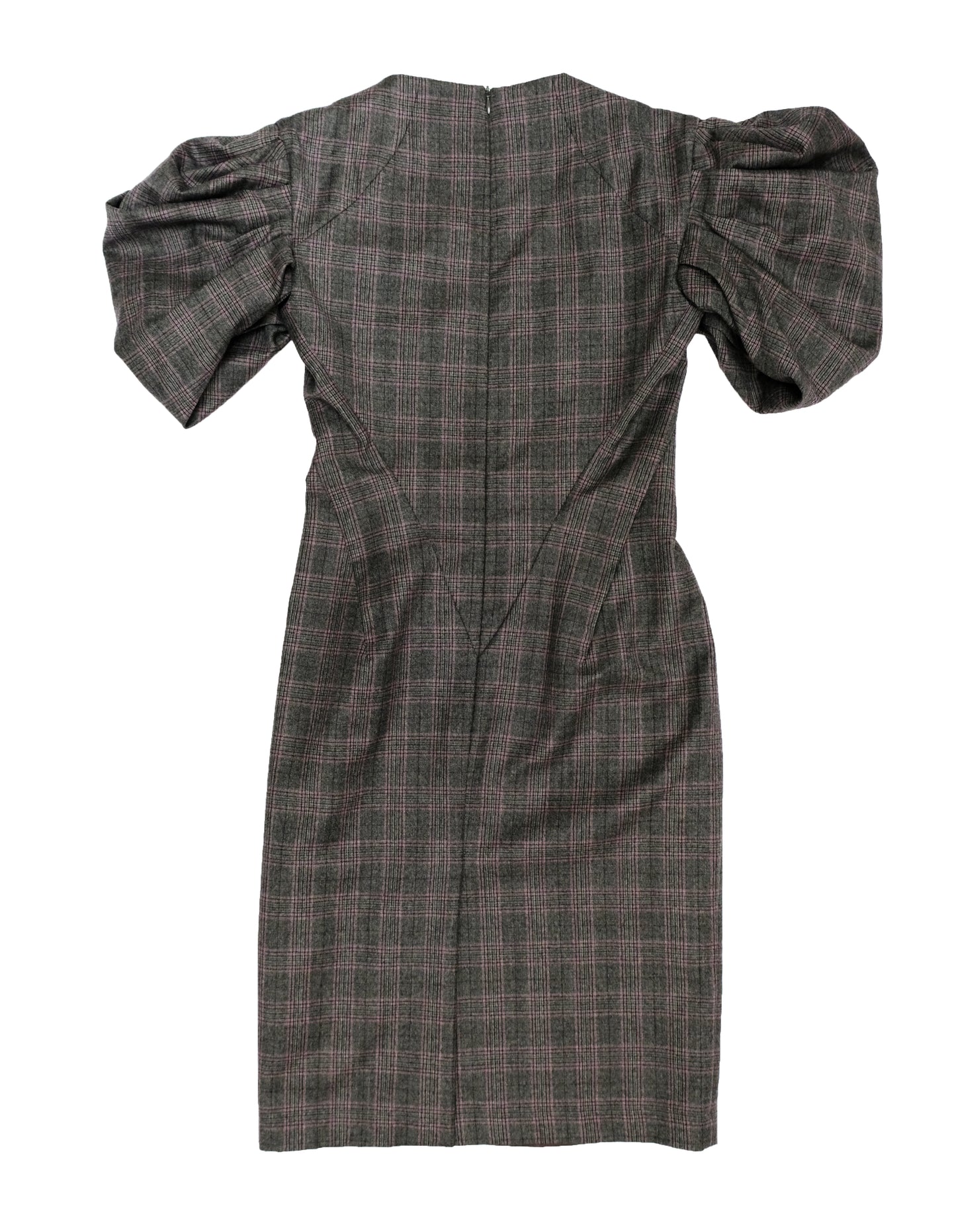 Alexander McQueen Prince of Wales Check Dress with Puffed Sleeves, UK10