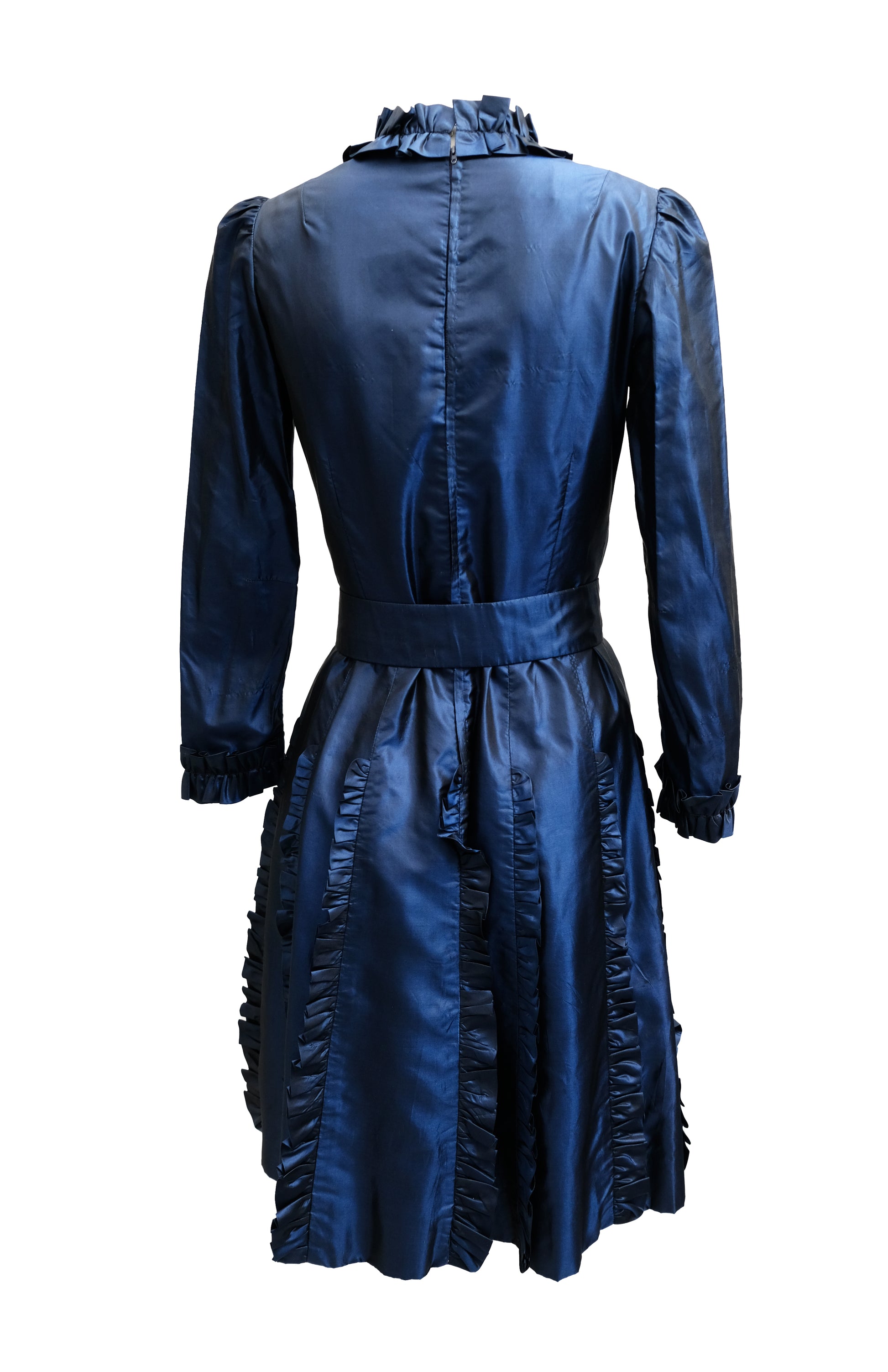 Nora Bradley Vintage Party Dress in Midnight Blue Taffeta, UK10