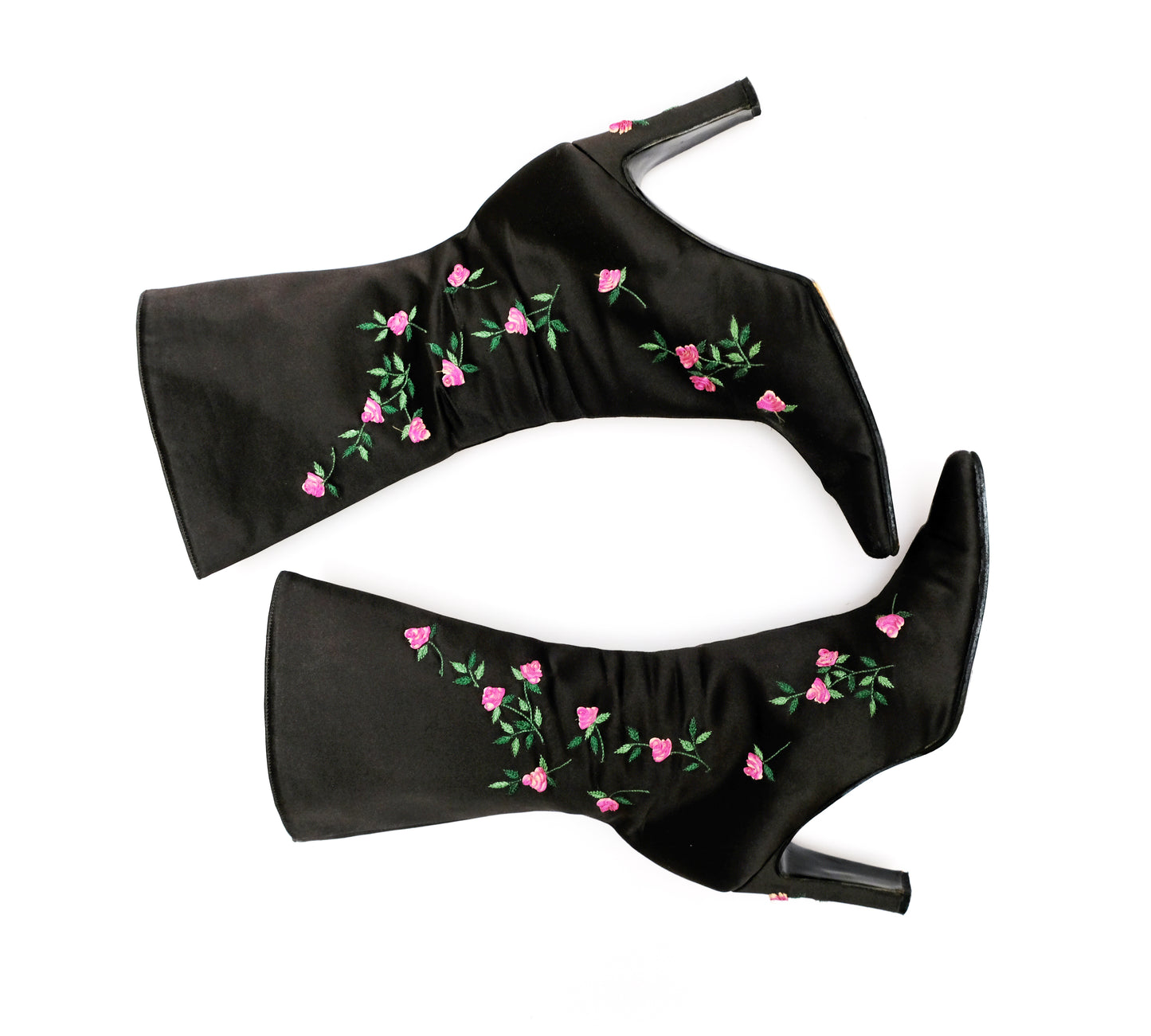 Emma Hope Vintage Embroidered Satin Boots, UK5.5