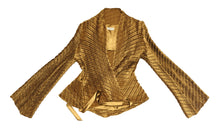 Mashiah Plissé Skirt & Wrap Top in Gold, UK10-12