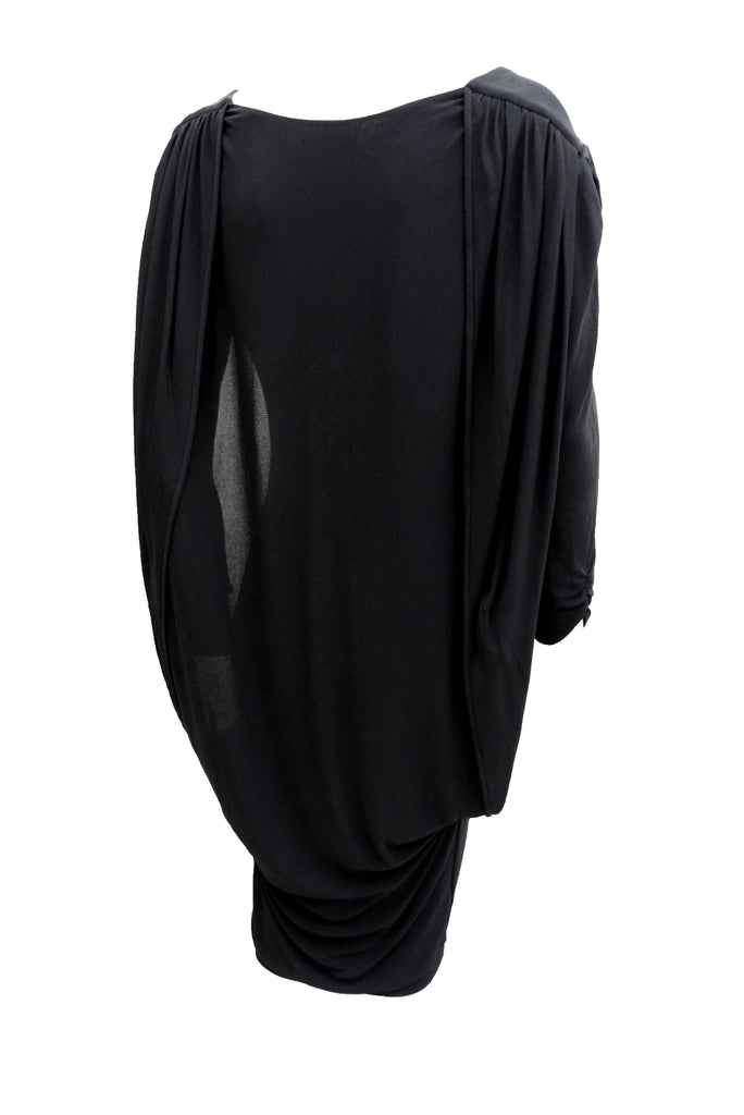 Alexander McQueen Black Jersey Dress with Floating Panel, UK10-12 ...