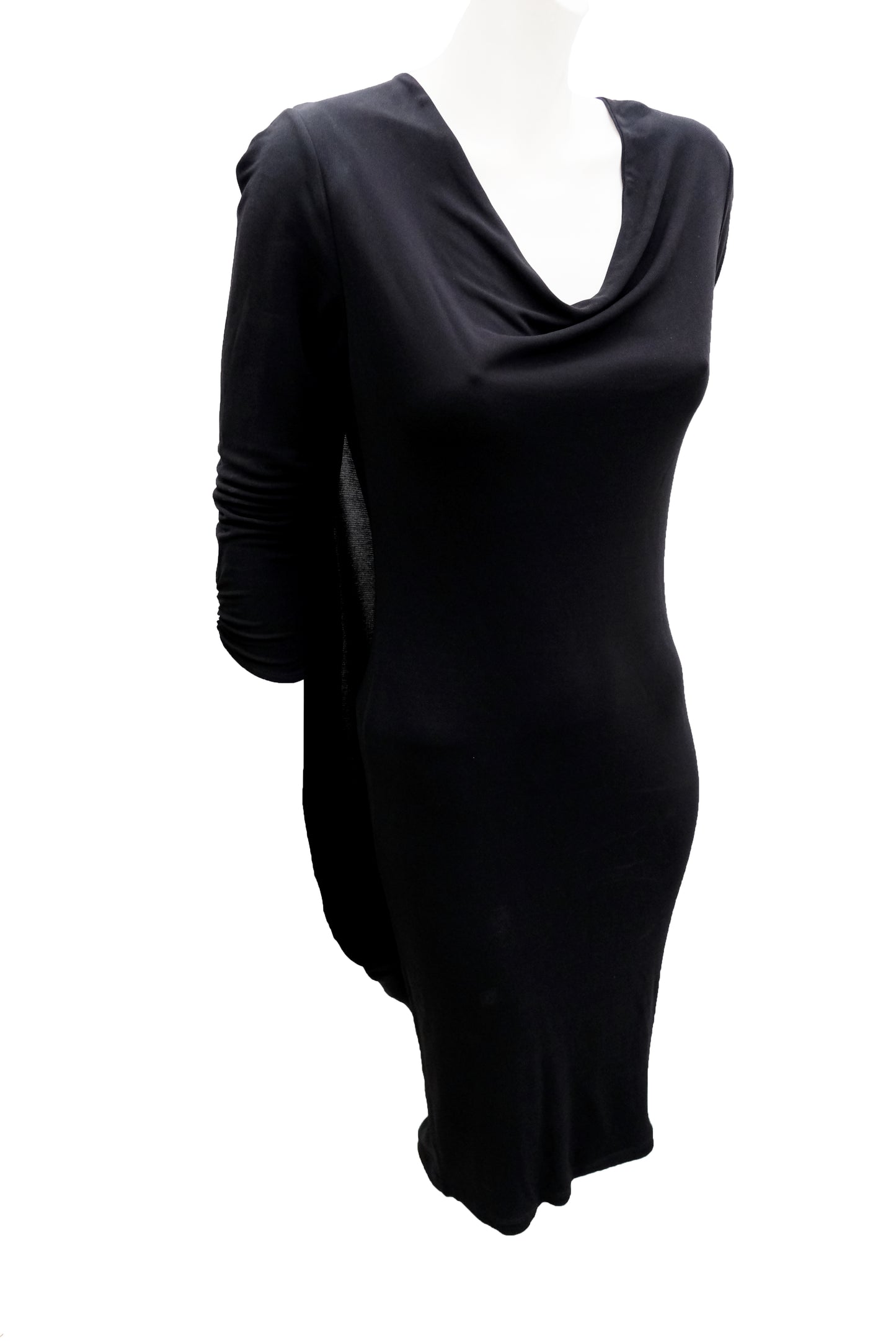 Alexander McQueen Black Jersey Dress with Floating Panel, UK10-12