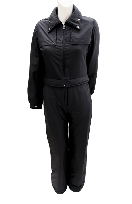 Skimer Vintage Detachable All in One Ski Suit in Black, UK10