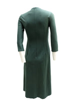 Sybilla Vintage Sage Green Princess Line Dress with Neck Detail, UK10
