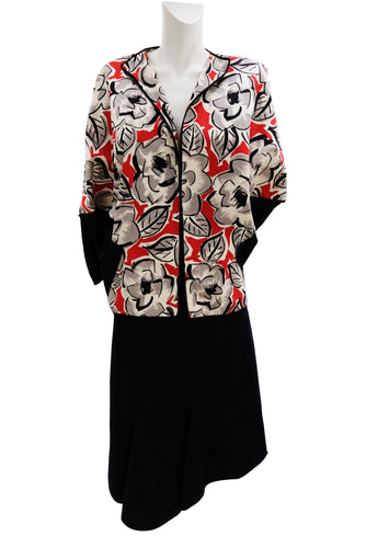 Janice Wainwright Red and Black Kimono Top and Skirt, UK12-14