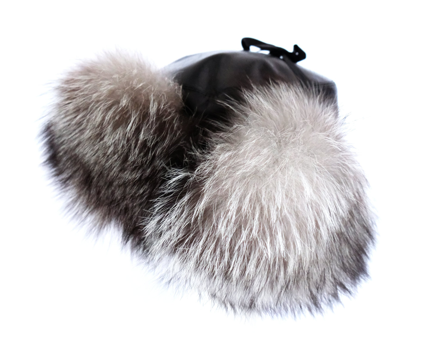 Harrods Trapper Hat in Brown Leather with Fur Lining