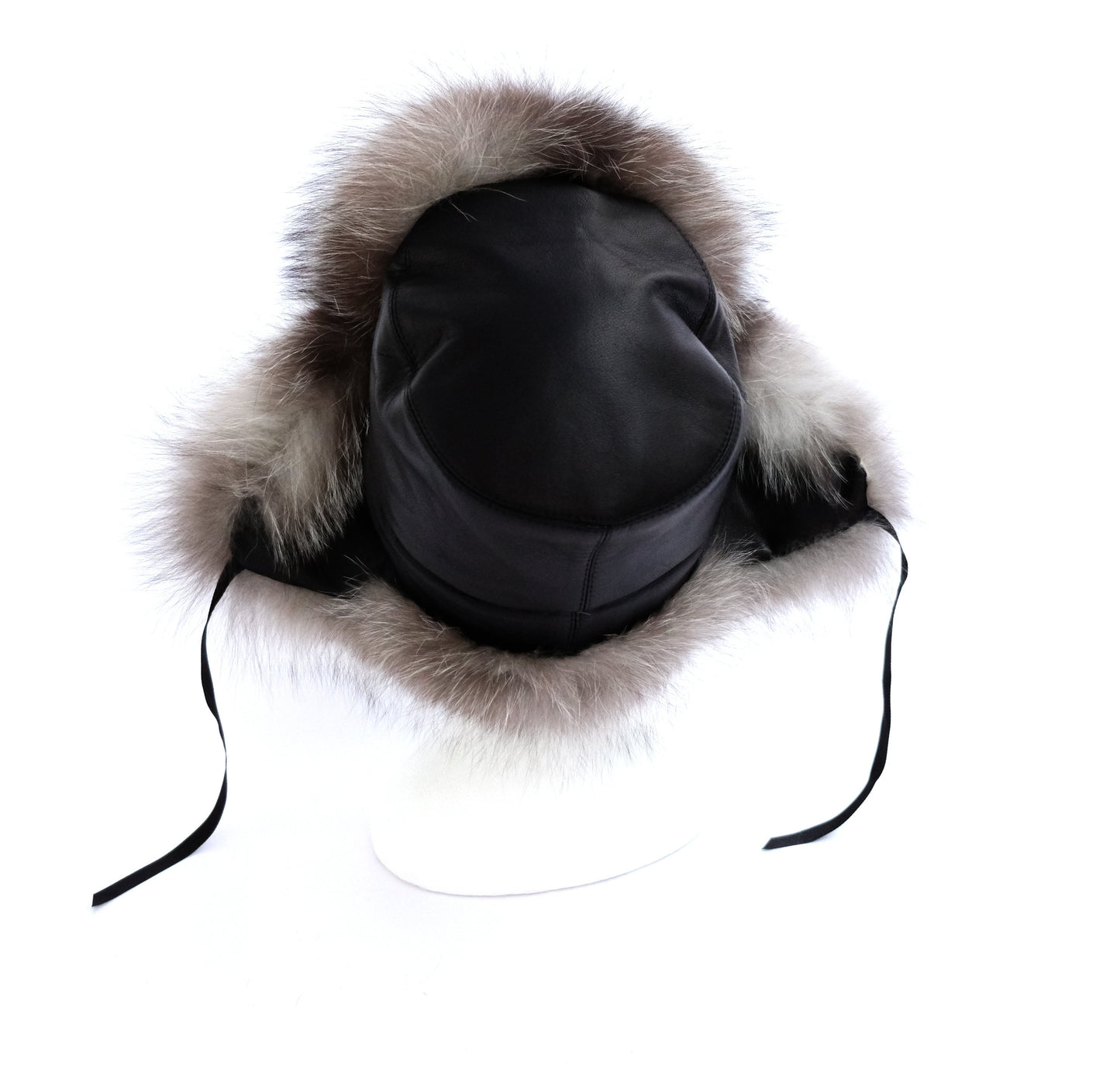 Harrods Trapper Hat in Brown Leather with Fur Lining