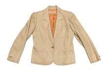 Yves Saint Laurent Vintage Houndstooth Jacket in Beige Silk, UK10