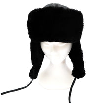 Courreges Vintage Trapper Hat in Black Shearling
