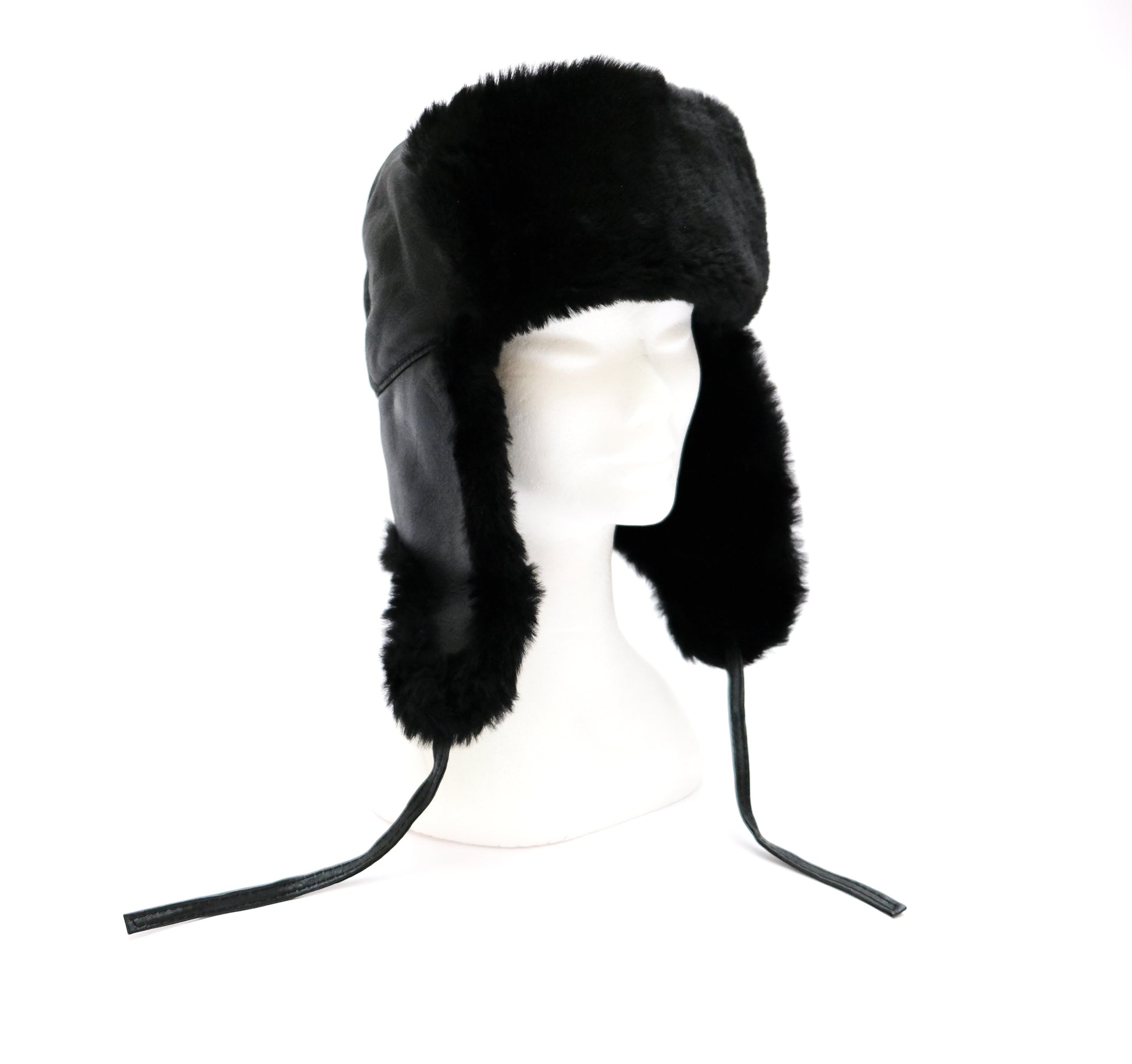 Courreges Vintage Trapper Hat in Black Shearling