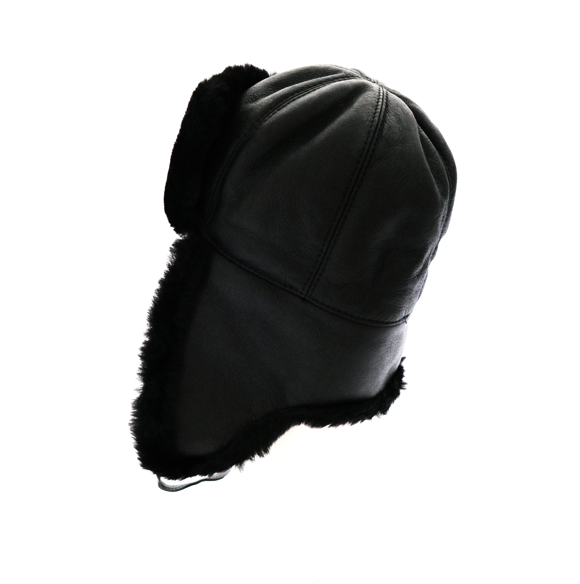 Courreges Vintage Trapper Hat in Black Shearling