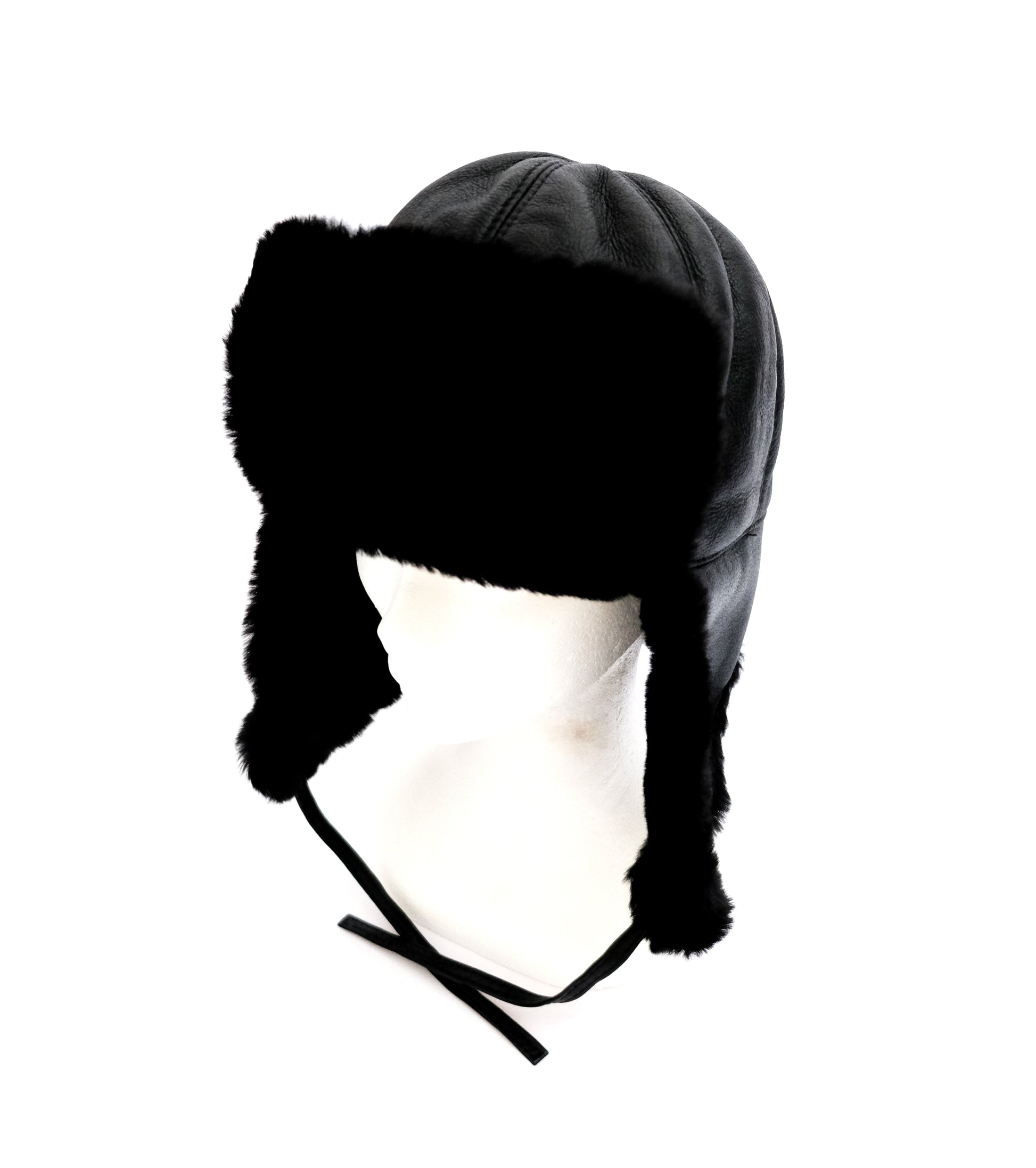 Courreges Vintage Trapper Hat in Black Shearling