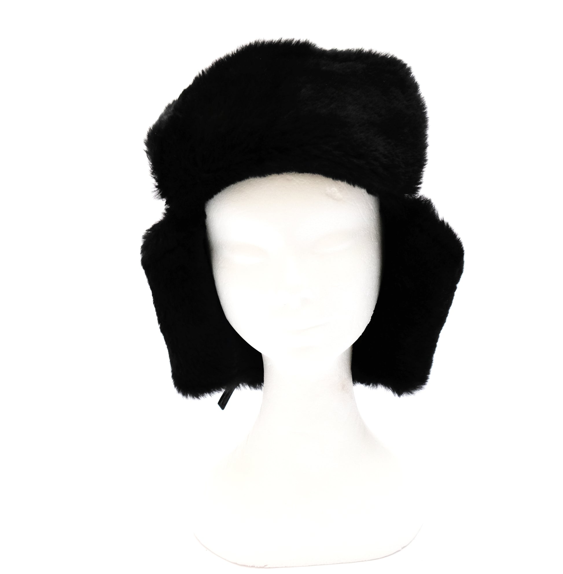 Courreges Vintage Trapper Hat in Black Shearling