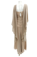 Amanda Wakeley Floaty Beige Chiffon Evening Gown, UK8-10