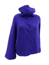 Sonia Rykiel Chunky Knitted Jacket in Blue Wool, UK10-12