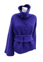 Sonia Rykiel Chunky Knitted Jacket in Blue Wool, UK10-12