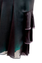 Amanda Wakeley Black Chiffon Dress with Ruffle Skirt,  UK10