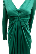 Alberta Ferretti Green Silk Drape Party Dress, UK12