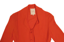 Sybilla Vintage Orange Blouse with Tie Neck, UK8