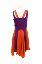 Eley Kishimoto Sun Dress in Orange and Purple Silk, UK12-14