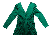 Alberta Ferretti Green Silk Drape Party Dress, UK12