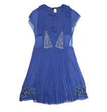 Alberta Ferretti Pleated Blue Chiffon Dress with Matching Stole, UK10