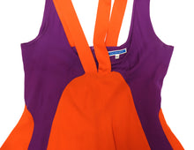 Eley Kishimoto Sun Dress in Orange and Purple Silk, UK12-14