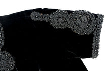 Christian Dior Boutique 1960s Vintage Embellished Black Velvet Cocktail Dress, UK10
