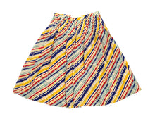 Nina Ricci Vintage Pleated Skirt in Diagonal Stripe Silk, UK10