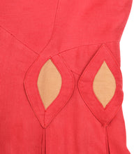 Sybilla Pleated Summer Dress in Pink Linen, UK10