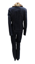 Salvatore Ferragamo Vintage Denim Trouser Suit with Fur Collar, UK10-12