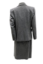 Yves Saint Laurent Vintage Skirt Suit in Felted Grey Wool , UK10-12