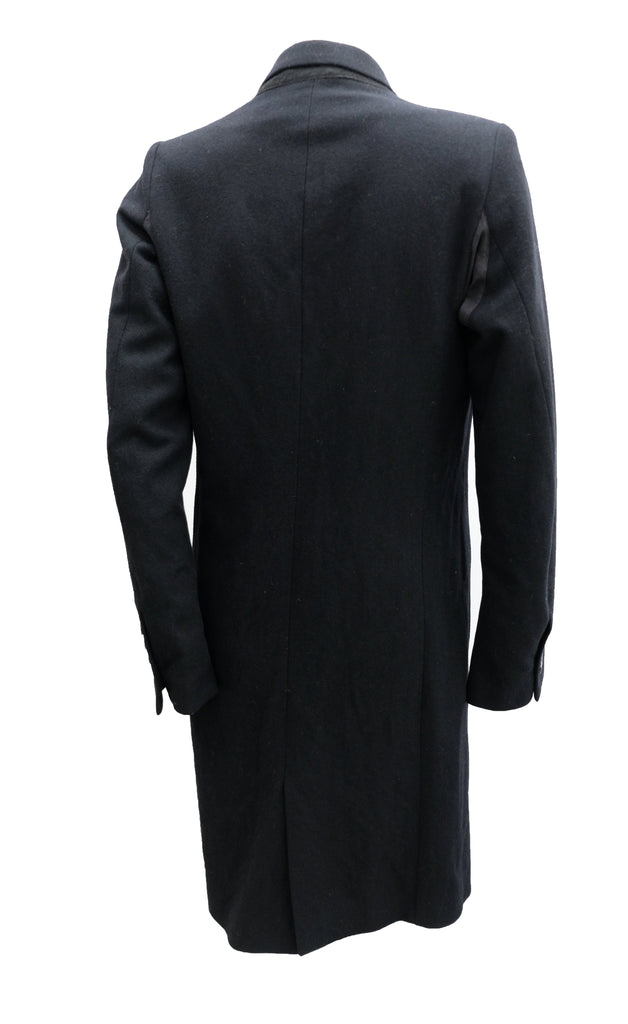 Ann Demeulemeester Long Asymmetric Black Wool Coat, UK10-12 – Menage ...