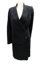 Ann Demeulemeester Long Asymmetric Black Wool Coat, UK10-12