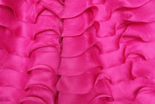 Spaghetti Vintage Tiered Maxi Skirt in Shocking Pink Silk, UK10
