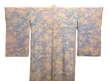 Antique Japanese Kimono in Pale Blue Floral Silk
