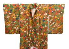 Vintage Kimono in Multicoloured Floral Silk